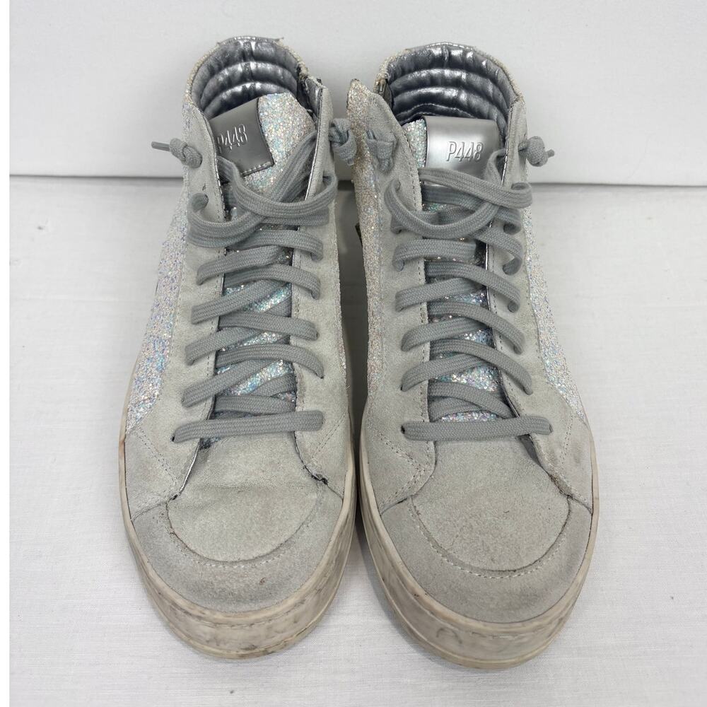 P448 Skate Iridescent Glitter High Top Sneaker EU 39 US 8.5–9 Made In Italy